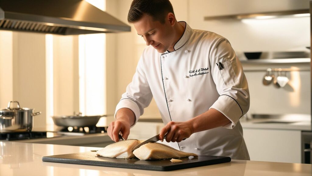 Delights of Cod Fish: A Comprehensive Guide 2 Chef Preparing Cod Fish in a Modern Kitchen