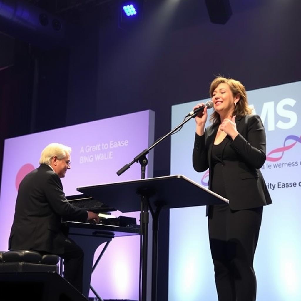 A Great Big World duo performing at the Race to Erase MS Gala fundraising event A Great Big World duo performing at the Race to Erase MS Gala fundraising event