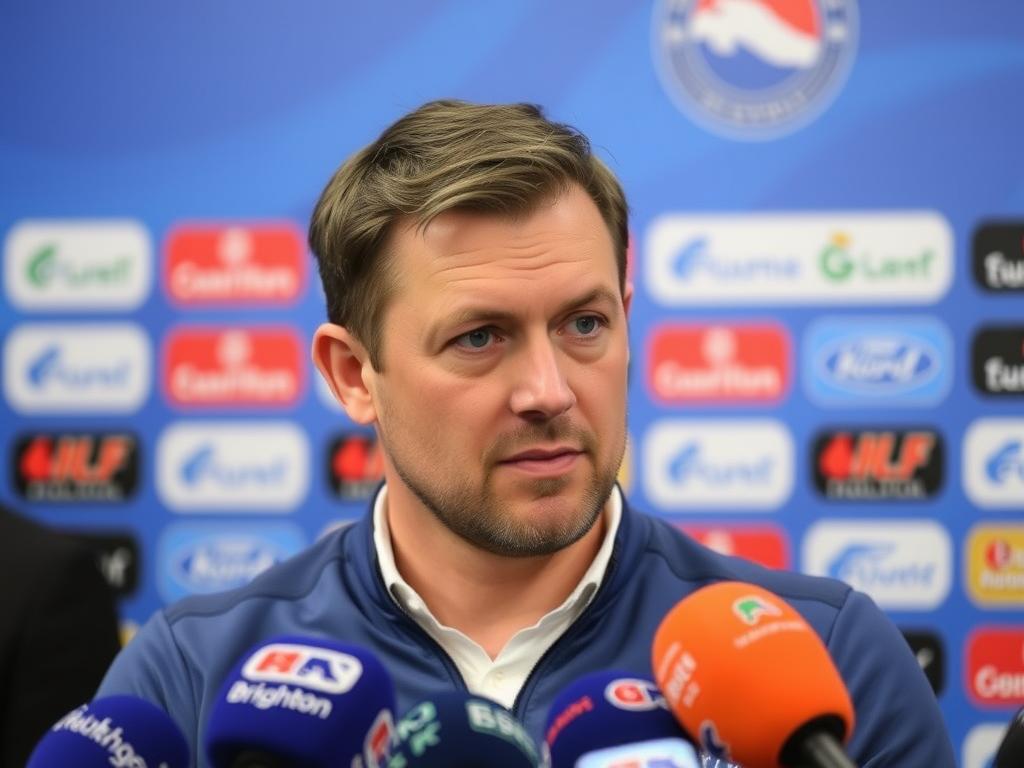 Brighton manager Fabian Hurzeler during a Premier League press conference Brighton manager Fabian Hurzeler during a Premier League press conference