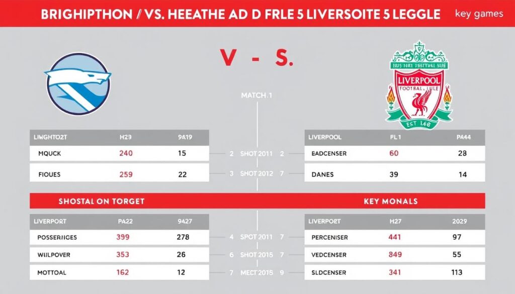 Brighton vs Liverpool head-to-head statistics from their last five Premier League meetings Brighton vs Liverpool head-to-head statistics from their last five Premier League meetings