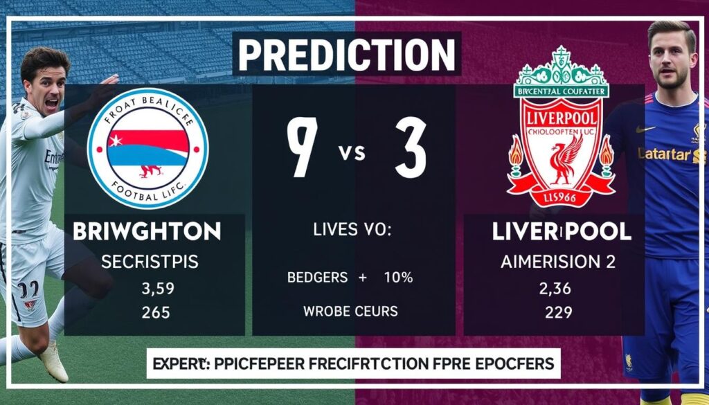 Brighton vs Liverpool match prediction graphic with key stats and expected scoreline Brighton vs Liverpool match prediction graphic with key stats and expected scoreline