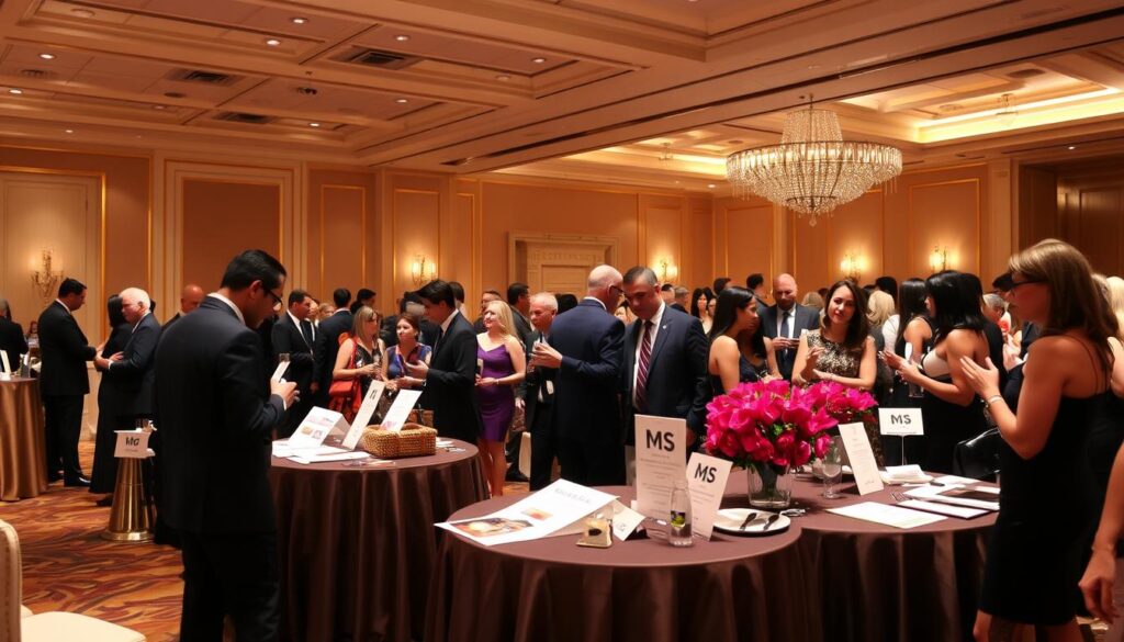 Celebrities and supporters gathering at the Race to Erase MS Gala silent auction to raise funds for MS research Celebrities and supporters gathering at the Race to Erase MS Gala silent auction to raise funds for MS research