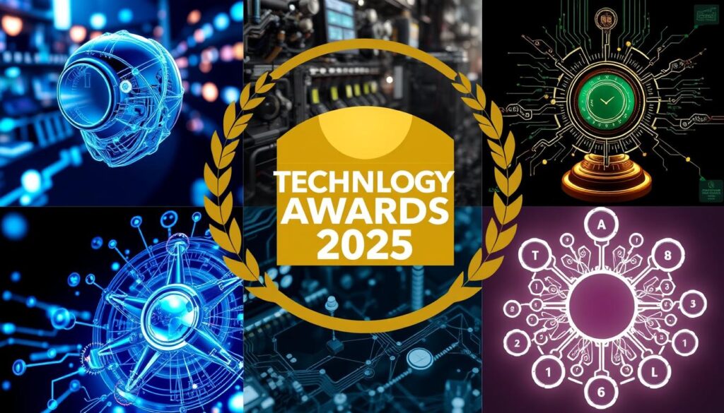 Collage of innovative technologies from top nominees for Technology Awards 2025