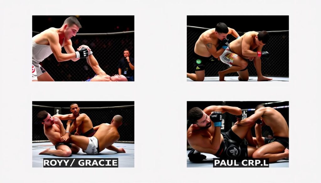 Evolution of guard techniques in UFC history showing Royce Gracie to Paul Craig