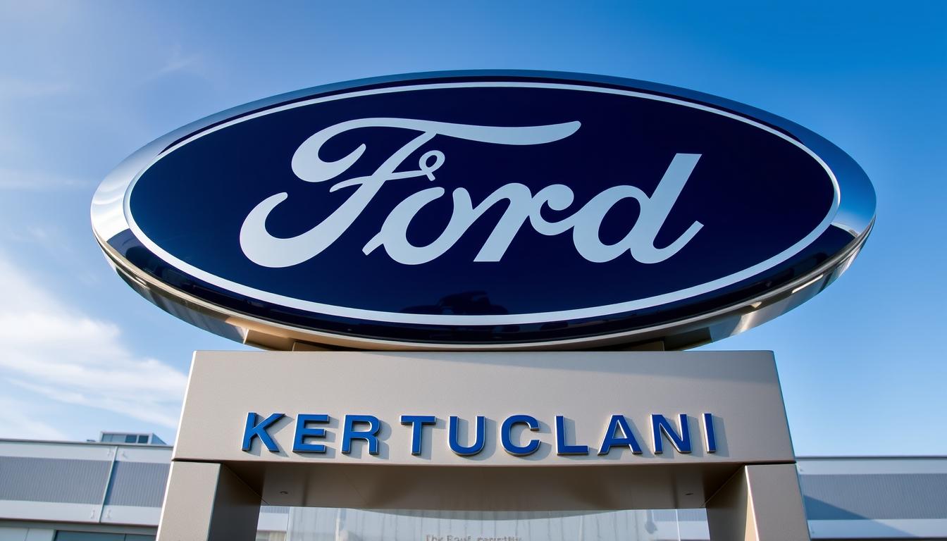 Ford logo on Kentucky Truck Plant where recalled vehicles were manufactured