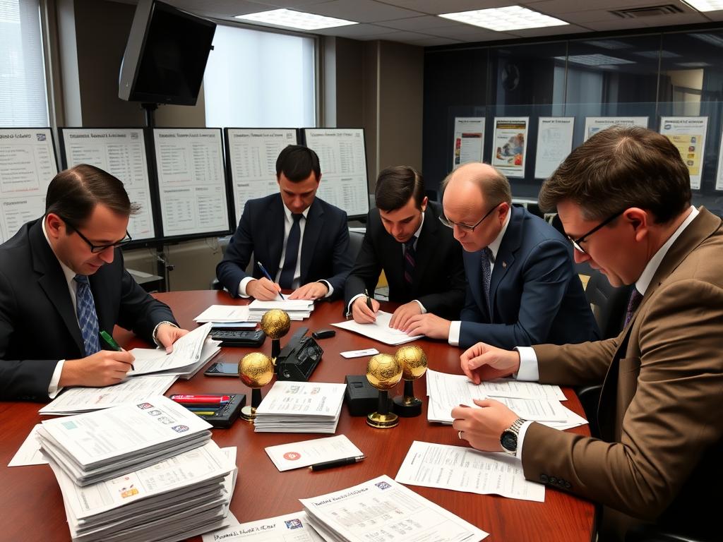 Journalists voting for the Ballon d'Or with official ballots at the France Football headquarters Journalists voting for the Ballon d'Or with official ballots at the France Football headquarters
