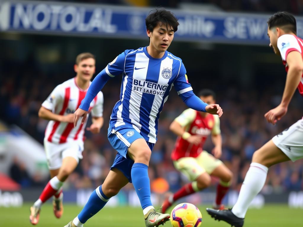 Kaoru Mitoma in action for Brighton against Premier League opposition Kaoru Mitoma in action for Brighton against Premier League opposition