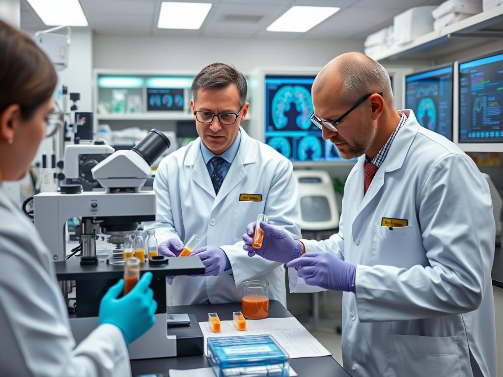 Medical researchers working on multiple sclerosis treatments funded by the Race to Erase MS Gala Medical researchers working on multiple sclerosis treatments funded by the Race to Erase MS Gala