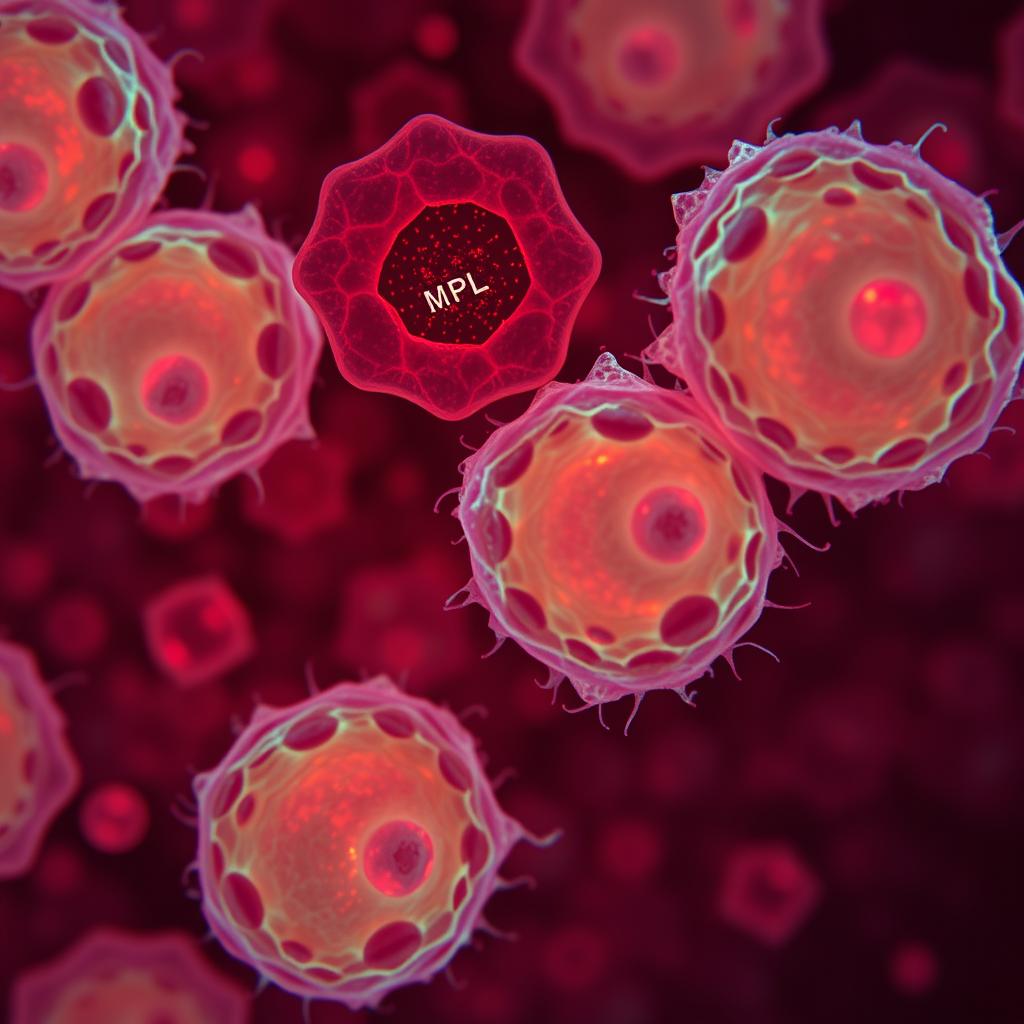 Microscopic view of chronic myeloid leukemia cells affected by taurine Microscopic view of chronic myeloid leukemia cells affected by taurine