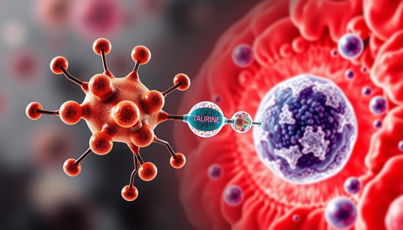 Molecular structure of taurine and its interaction with blood cancer cells