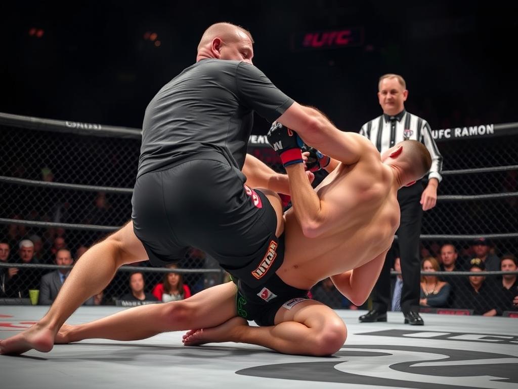 Paul Craig submitting Nikita Krylov with triangle choke at UFC London