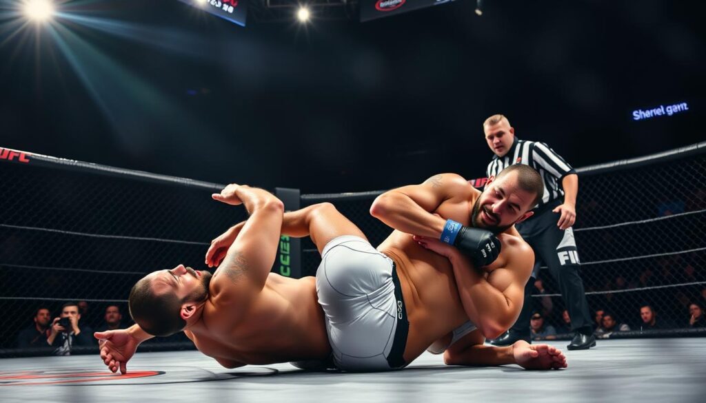 Paul Craig's historic triangle choke submission of Magomed Ankalaev with one second remaining