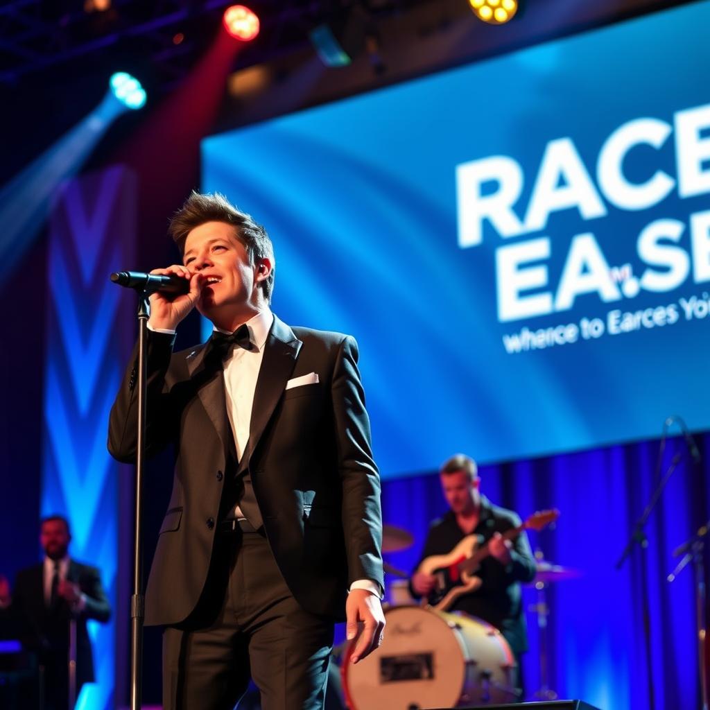 Robin Thicke performing at the Race to Erase MS Gala to support multiple sclerosis research Robin Thicke performing at the Race to Erase MS Gala to support multiple sclerosis research
