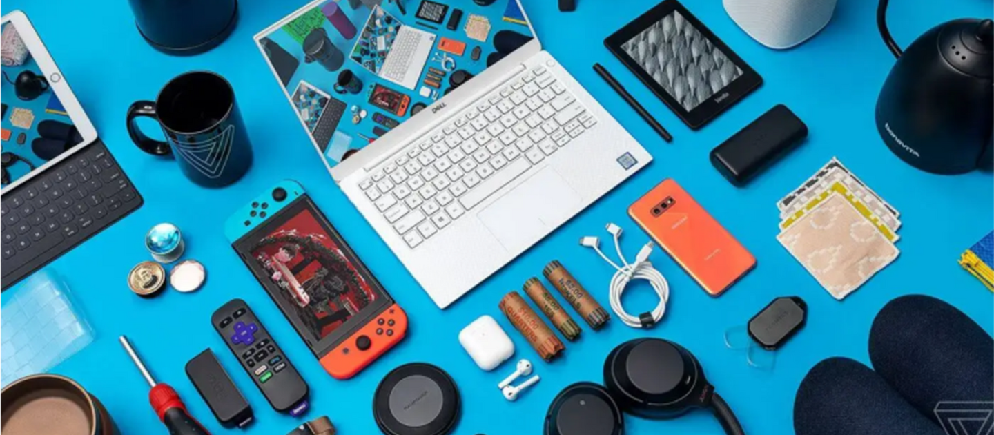 a laptop and other electronics gadgets