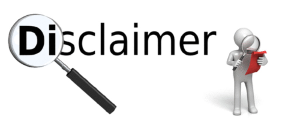 a black and white disclaimer text